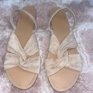 Beige suede sandals